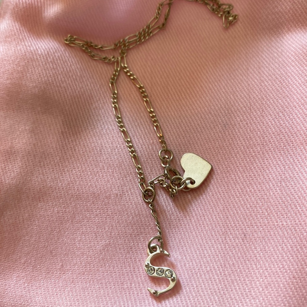 S silver toned anklet